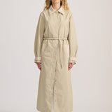 CONTRAST TRENCH COAT LIGHT OLIVE