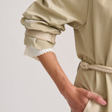CONTRAST TRENCH COAT LIGHT OLIVE