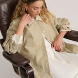 CONTRAST TRENCH COAT LIGHT OLIVE