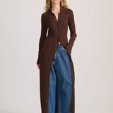 RIB KNIT MAXI DRESS RICH CACAO