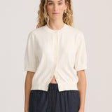 SHORT SLEEVE CARDIGAN IVORY