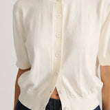 SHORT SLEEVE CARDIGAN IVORY