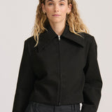 CROP ZIP JACKET BLACK
