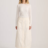 FINE KNIT PANELLED TOP IVORY
