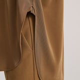 CURVED HEM SHIRT RICH CACAO
