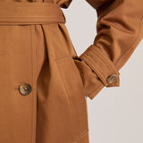 DOUBLE BREASTED TRENCH CHESTNUT