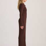 RIB KNIT MAXI DRESS RICH CACAO