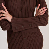 RIB KNIT MAXI DRESS RICH CACAO
