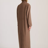 WOOL LONGLINE COAT RICH CACAO
