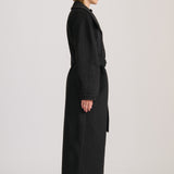 FUNNEL NECK COAT BLACK