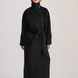 FUNNEL NECK COAT BLACK