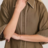 SILK-BLEND SHIRT DRESS