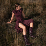 DRAPE SKIRT BERRY