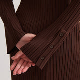 RIB KNIT MAXI DRESS RICH CACAO