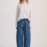 CASHMERE MOHAIR ROLL NECK SLATE GREY
