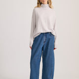 CASHMERE MOHAIR ROLL NECK SLATE GREY