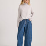 CASHMERE MOHAIR ROLL NECK SLATE GREY