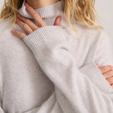 CASHMERE MOHAIR ROLL NECK SLATE GREY