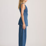 WRAP TUNIC DENIM TOP — PRE ORDER