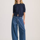 SHORT SLEEVE CARDIGAN NAVY