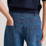 BARREL DENIM JEAN MID BLUE