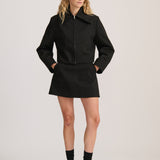 CROP ZIP JACKET BLACK