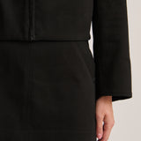 CROP ZIP JACKET BLACK