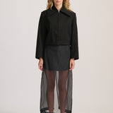 CROP ZIP JACKET BLACK
