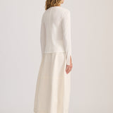 FINE KNIT PANELLED TOP IVORY