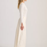 FINE KNIT PANELLED TOP IVORY