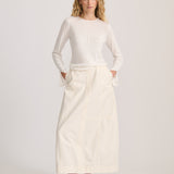 FINE KNIT PANELLED TOP IVORY