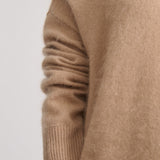 CASHMERE MOHAIR ROLL NECK CHESTNUT