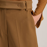 FINE KNIT PANELLED TOP CHESTNUT