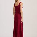 FINE KNIT MAXI DRESS BERRY