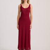 FINE KNIT MAXI DRESS BERRY