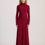 FINE KNIT MAXI DRESS BERRY