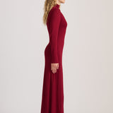 FINE KNIT MAXI DRESS BERRY