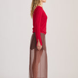 SHEER SKIRT RICH CACAO