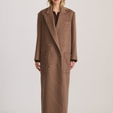 WOOL LONGLINE COAT RICH CACAO – PRE ORDER
