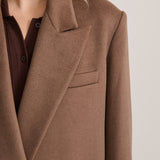 WOOL LONGLINE COAT RICH CACAO – PRE ORDER