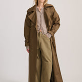 DOUBLE BREASTED TRENCH WILD GREEN