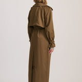 DOUBLE BREASTED TRENCH WILD GREEN