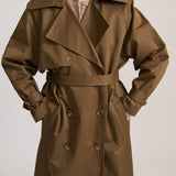 DOUBLE BREASTED TRENCH WILD GREEN