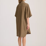 SILK-BLEND SHIRT DRESS