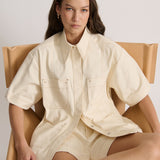 SHORT SLEEVE DENIM SHIRT