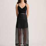 SHEER SKIRT BLACK